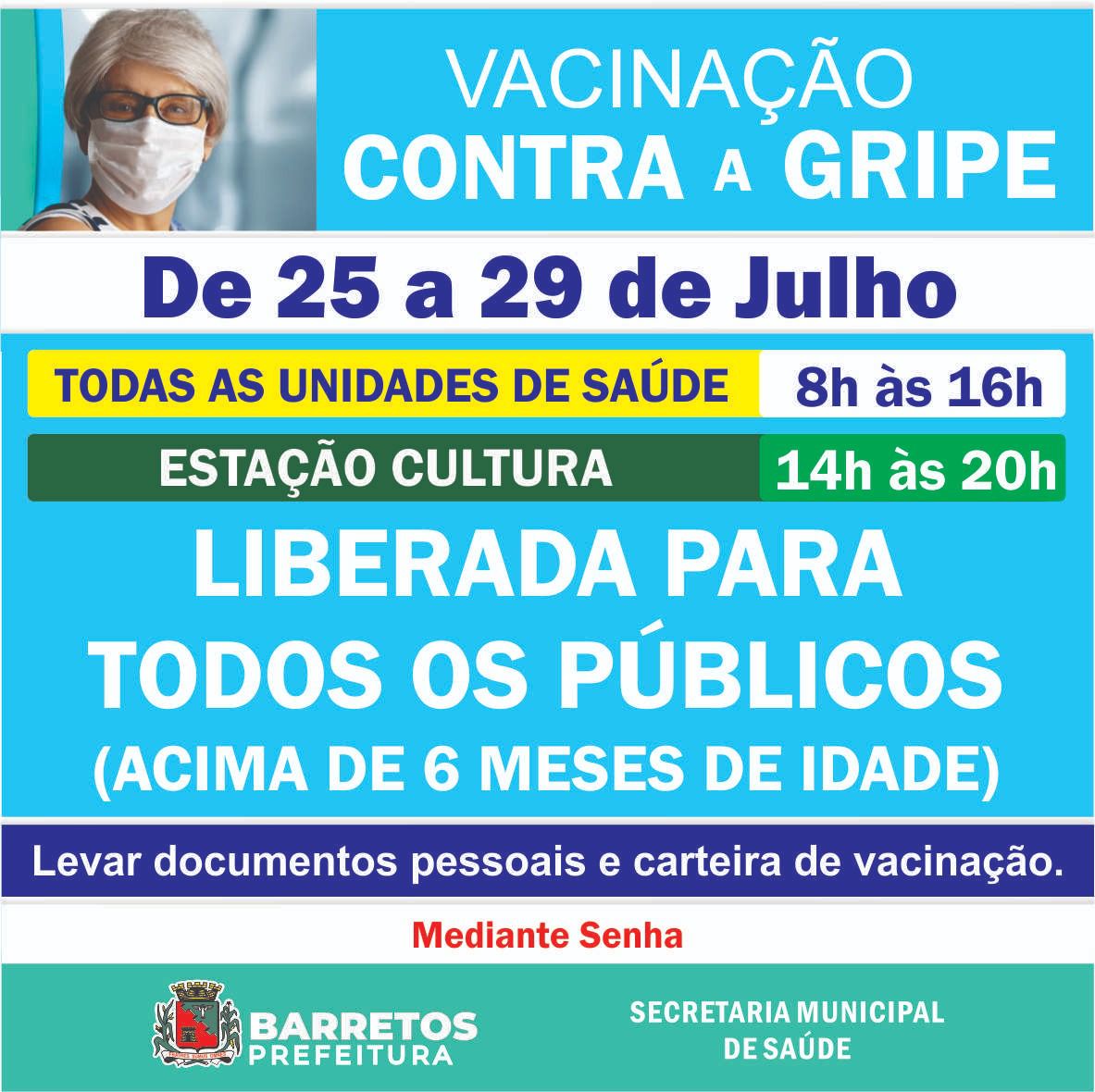 Imagem JPG, Estação Cultura funciona como posto de vacinação contra Covid-19 e gripe, em horário estendido, até sexta-feira, 29