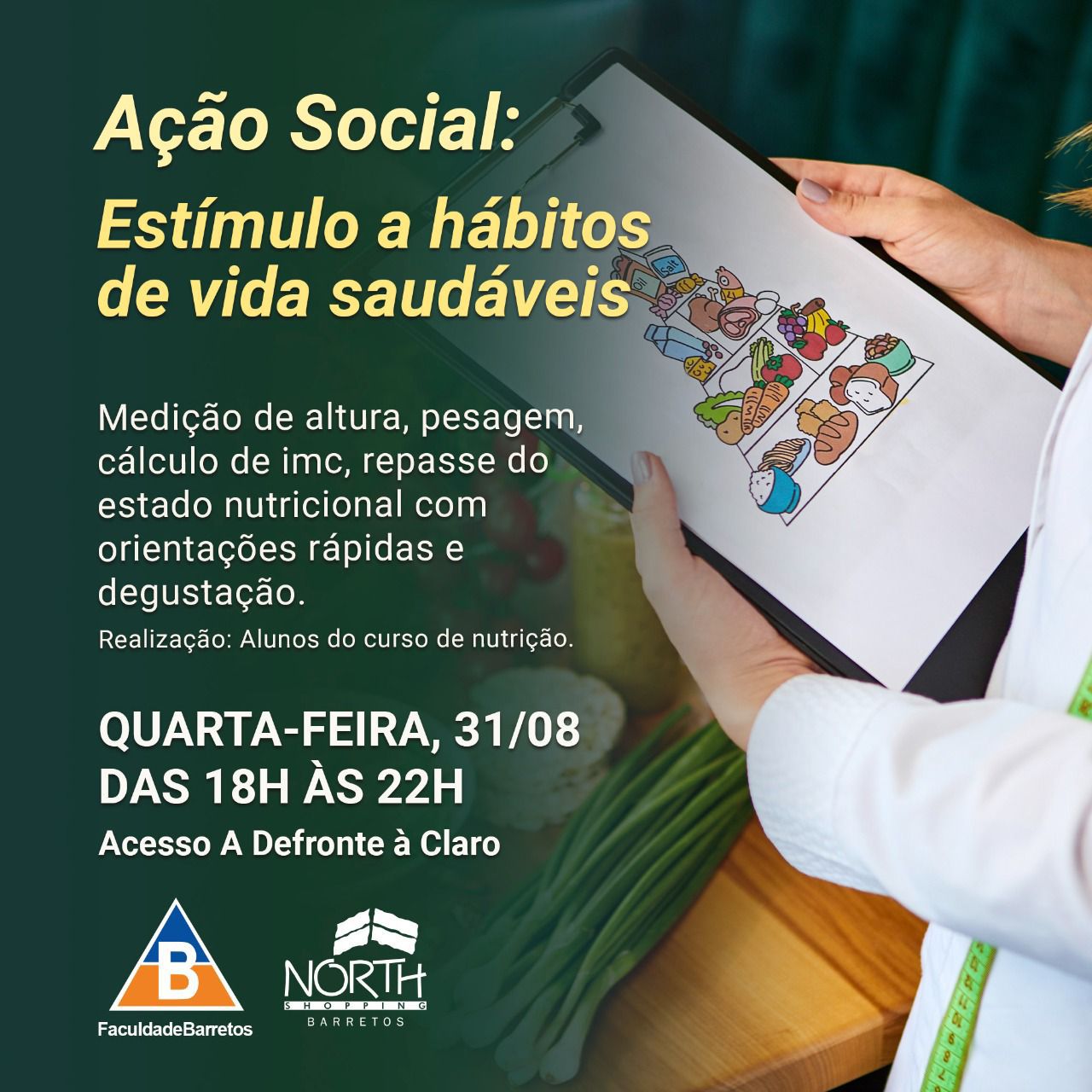 Imagem JPG, North Shopping recebe ação sobre Hábitos de Vida Saudáveis da Faculdade Barretos
