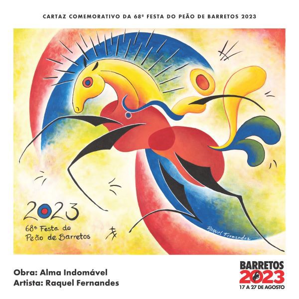 Imagem JPG, Artista reflete sua paixão pela arte equestre no cartaz oficial da 68ª Festa do Peão de Barretos