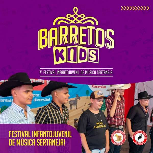 Imagem JPG, 7 º Festival Barretos Kids anuncia selecionados para apresentações na Festa do Peão
