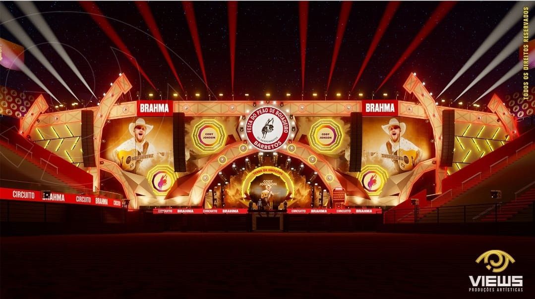 Palco do Estádio receberá os principais nomes da música sertaneja (Divulgação)