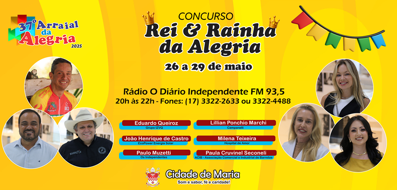 Imagem JPG, Hoje começa o 35º Concurso Rei e Rainha da Alegria da Cidade de Maria