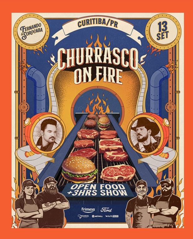 Imagem JPG, Churrasco On Fire, da dupla Fernando e Sorocaba, confirmado em Curitiba no dia 13 de setembro