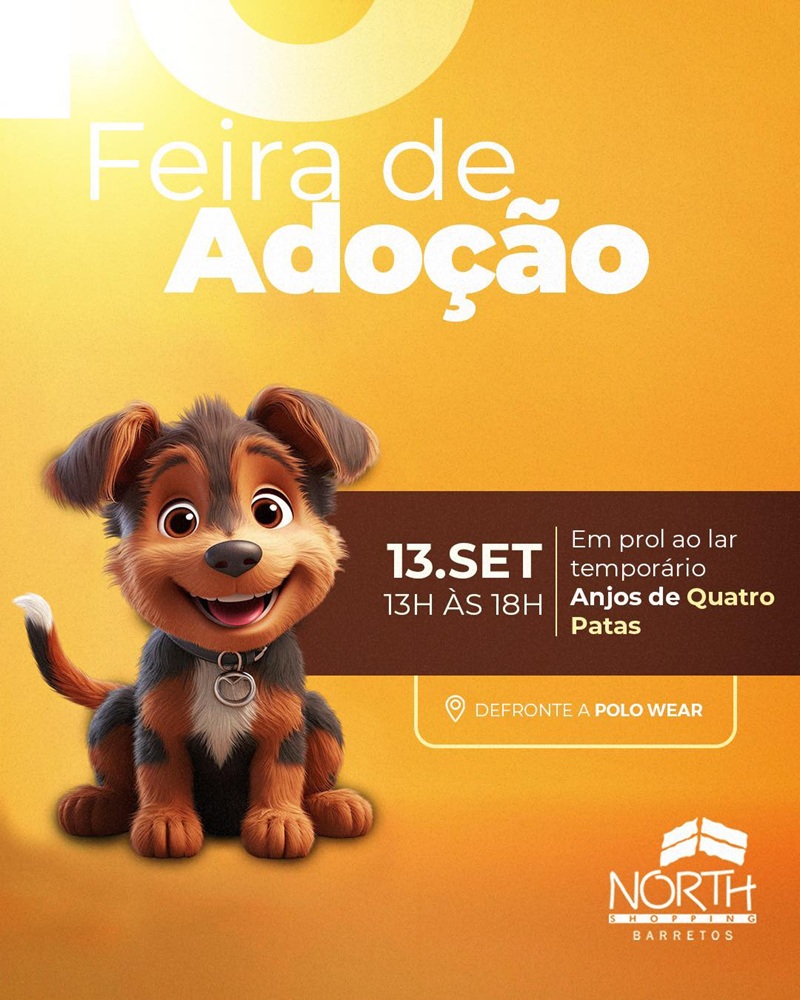 Imagem JPG, Feira de Adoção de Pets retorna ao North Shopping no sábado