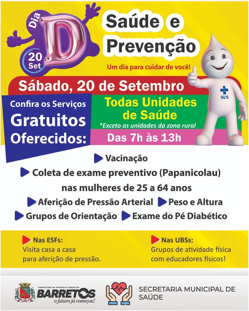 Imagem JPG, Prefeitura de Barretos promove Dia D de Saúde e Prevenção