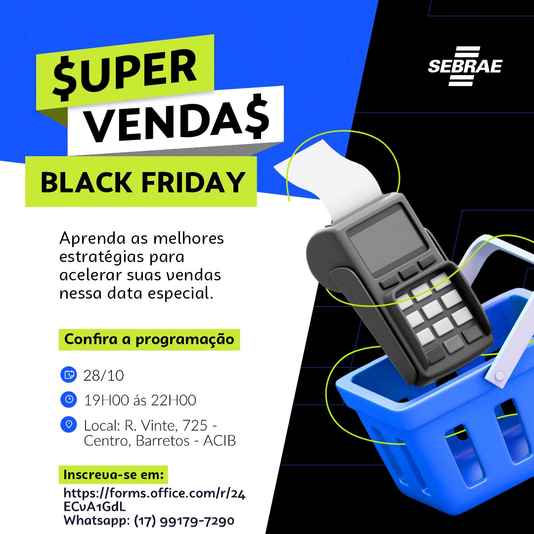 Imagem JPG, Curso do Sebrae-SP ensina a turbinar as vendas na Black Friday na região de Barretos