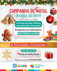 Imagem JPG, Fundo Social lança Campanha de Natal para arrecadar brinquedos e espalhar solidariedade em Olímpia