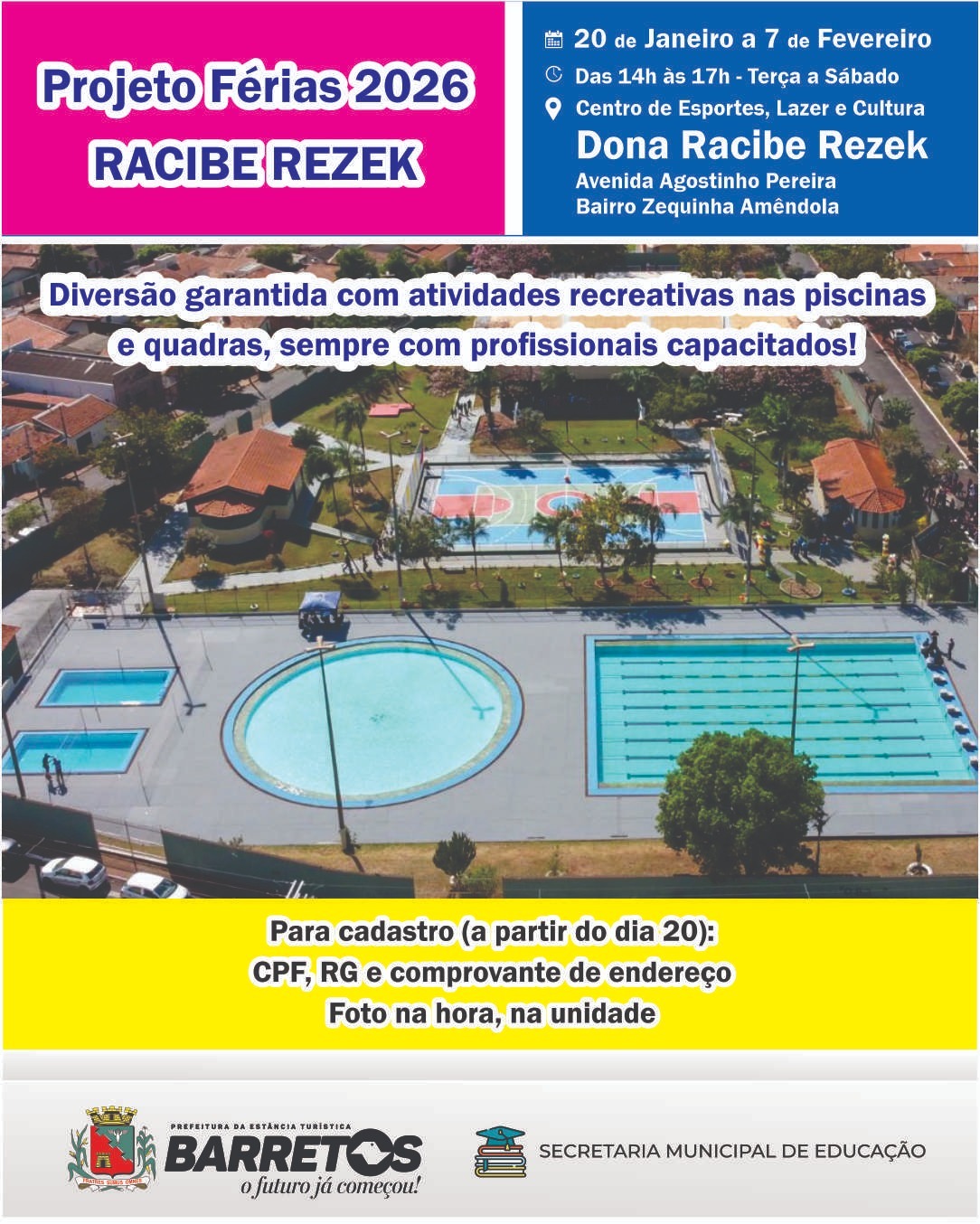 Imagem JPG, Projeto Férias 2026: Racibe Rezek passa por manutenção para receber a comunidade