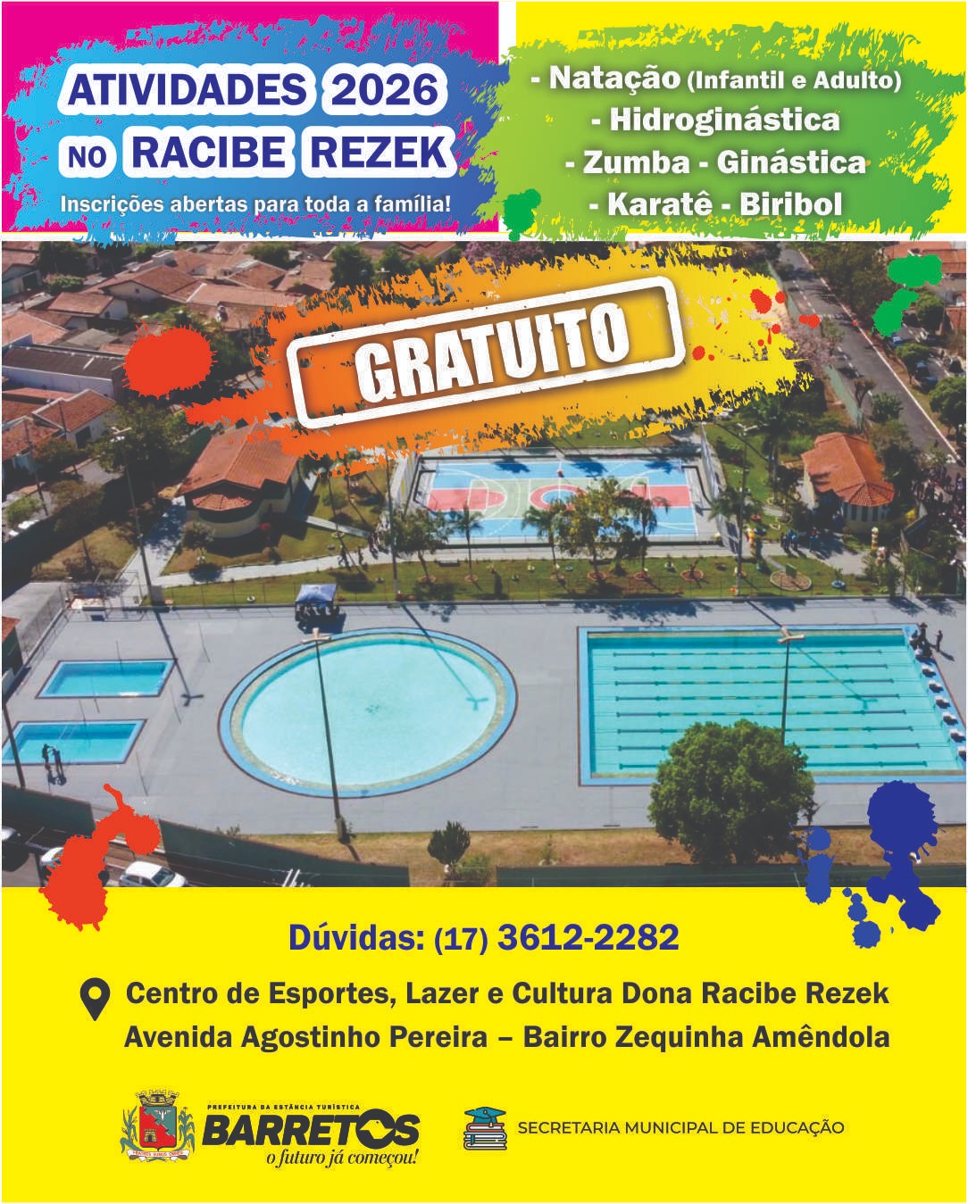 Prefeitura abre inscrições para atividades esportivas no Racibe Rezek em 2026