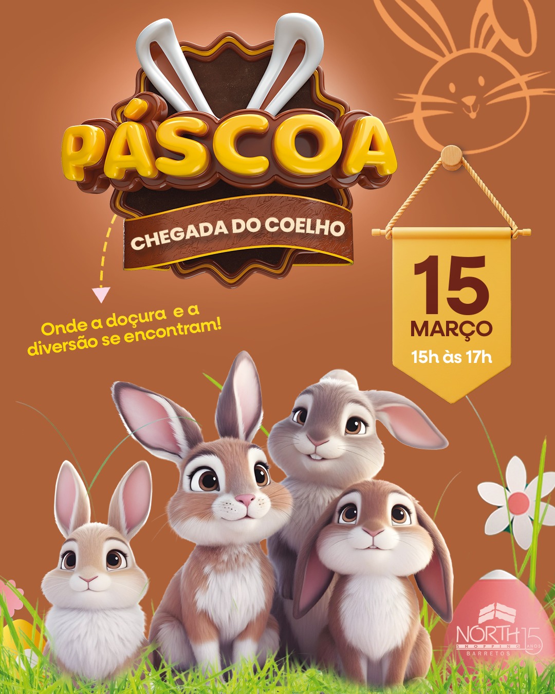 Páscoa em Barretos será aberta neste domingo, 15 de março com chegada do Coelho no North Shopping