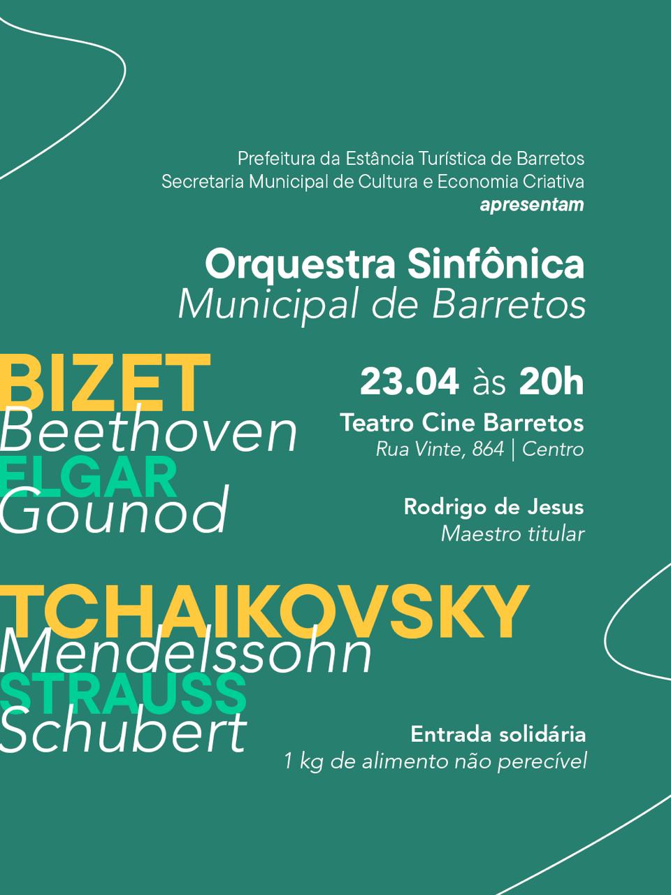 É nesta quinta! Orquestra Sinfônica Municipal apresenta 